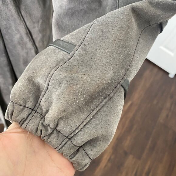 Saks Fifth Avenue Vintage Suede Leather Penny Lane Trench Coat Made in Canada L - Picture 9 of 11